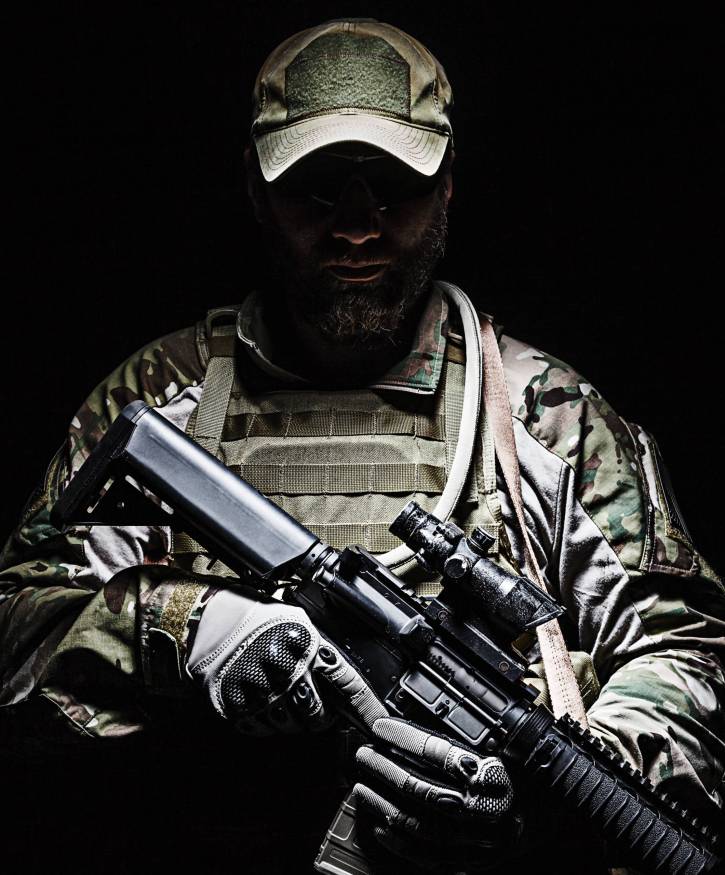 US Army Green Beret Green Berets US Army Special Forces Group soldier studio shot